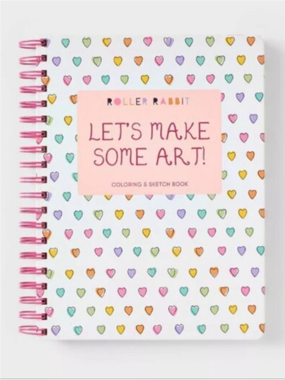 Roller Rabbit Multicolor Heart Spiral Sketch & Coloring Book